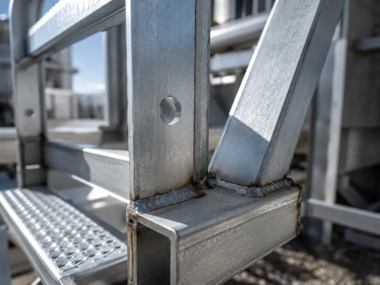 Access Ladders being fabricated and installed by The Grate Guys
