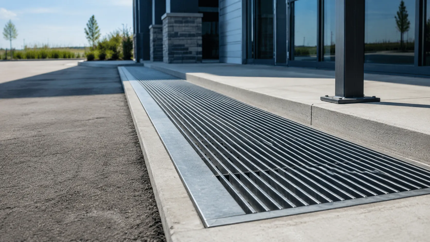 Ada and Heel Proof Grates in Maple, Ontario — fabricated and installed by The Grate Guys