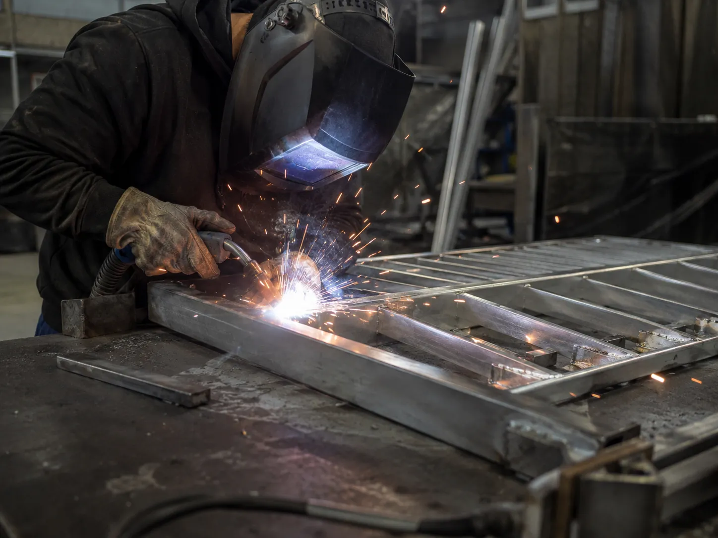 Aluminum Grates in Maple being fabricated and installed by The Grate Guys