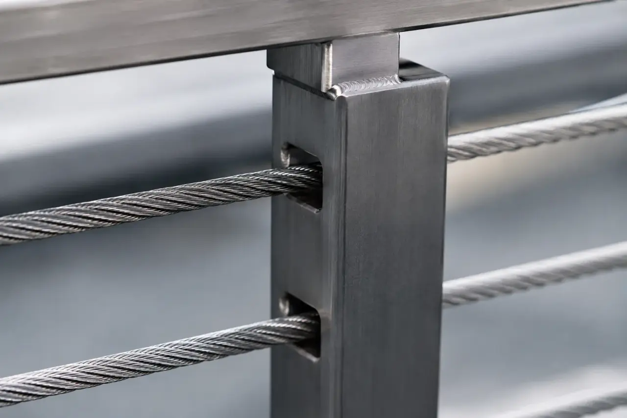 Cable Railing being fabricated and installed by The Grate Guys