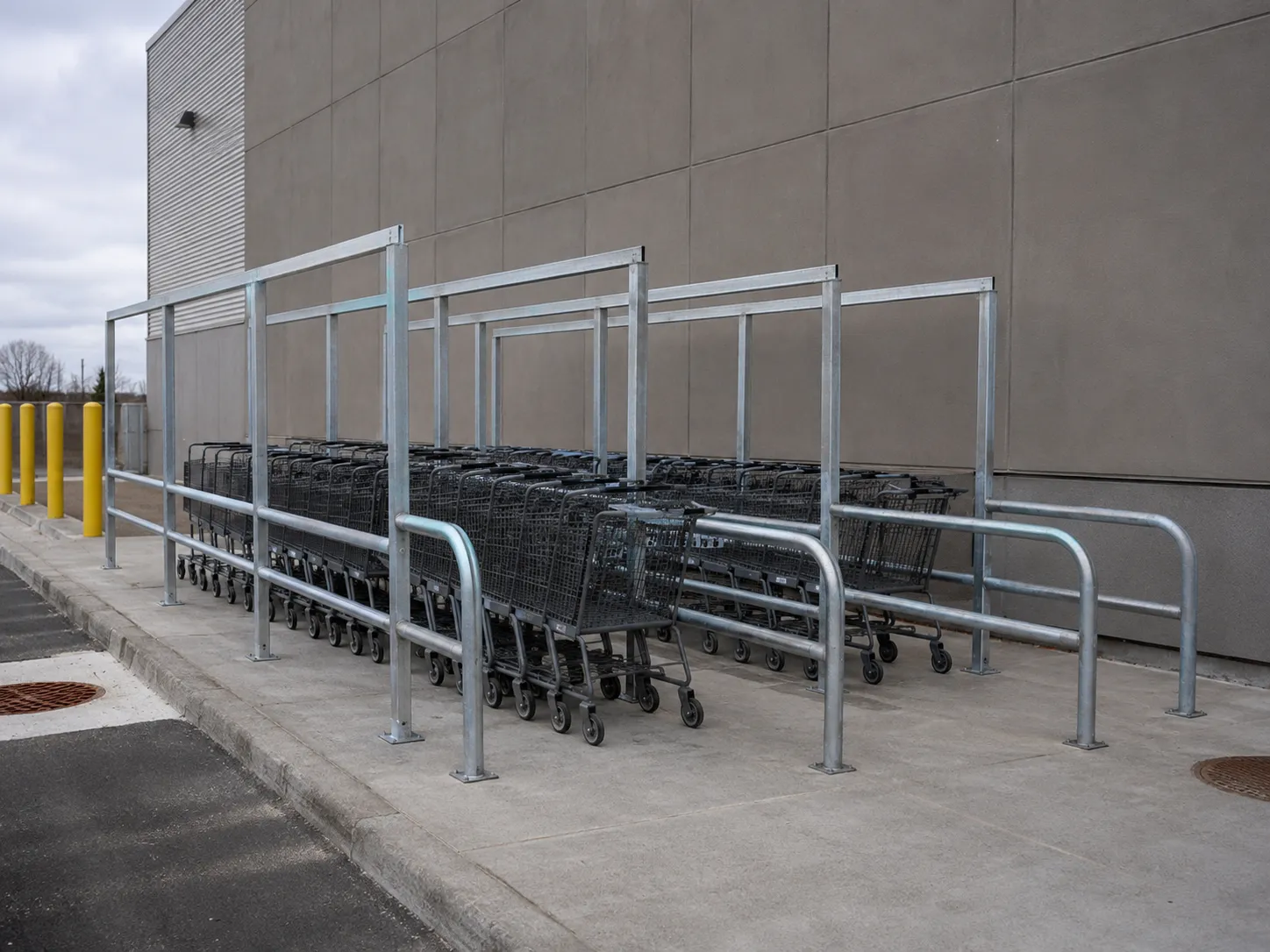 Completed Cart Corrals installation in Aurora by The Grate Guys