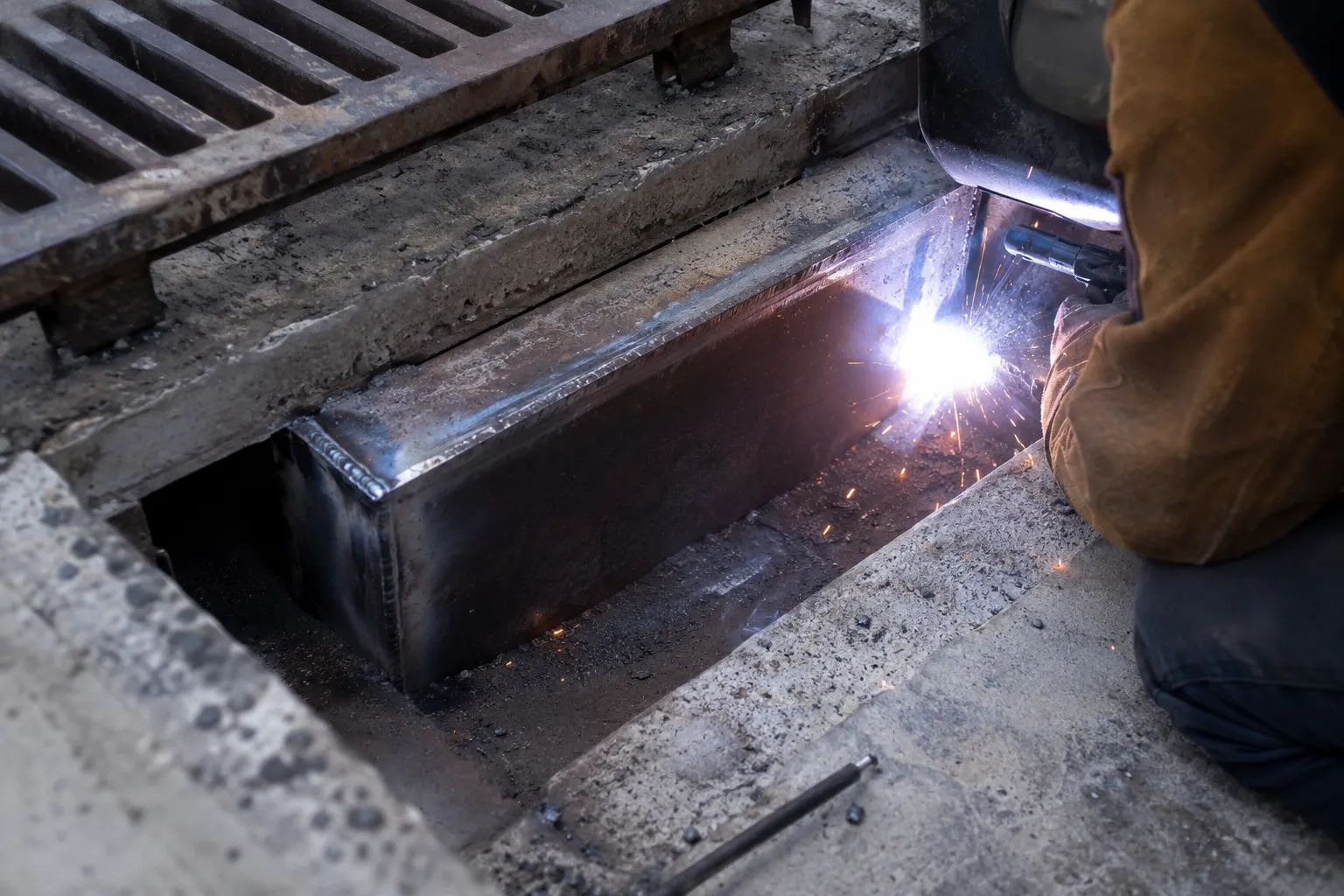 Catch Basin Repair in Markham being fabricated and installed by The Grate Guys