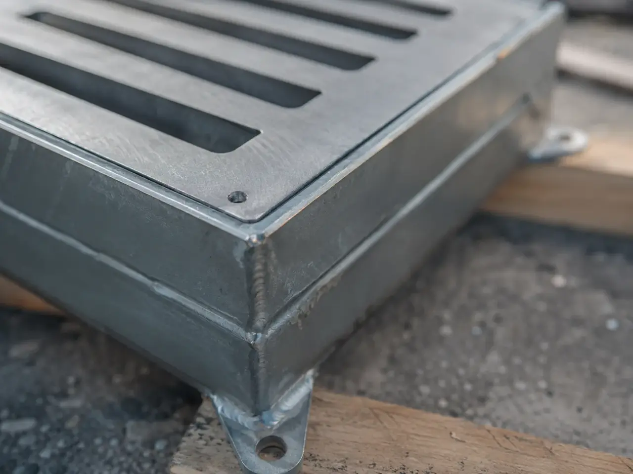 Cleanroom Drain Covers being fabricated and installed by The Grate Guys