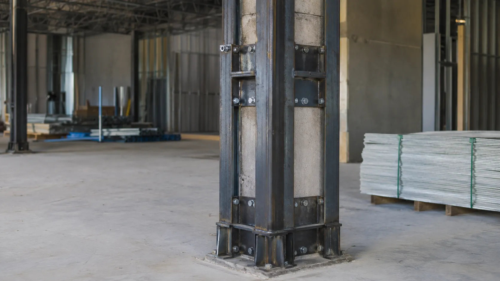Column Reinforcing in Caledon, Ontario — fabricated and installed by The Grate Guys
