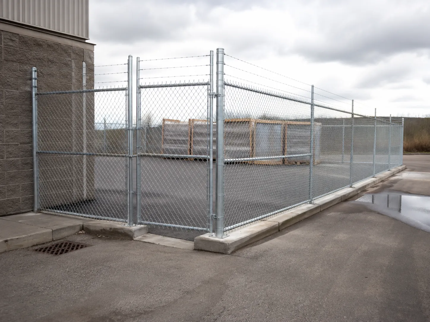 Completed Commercial Chain Link Fencing installation in Maple by The Grate Guys
