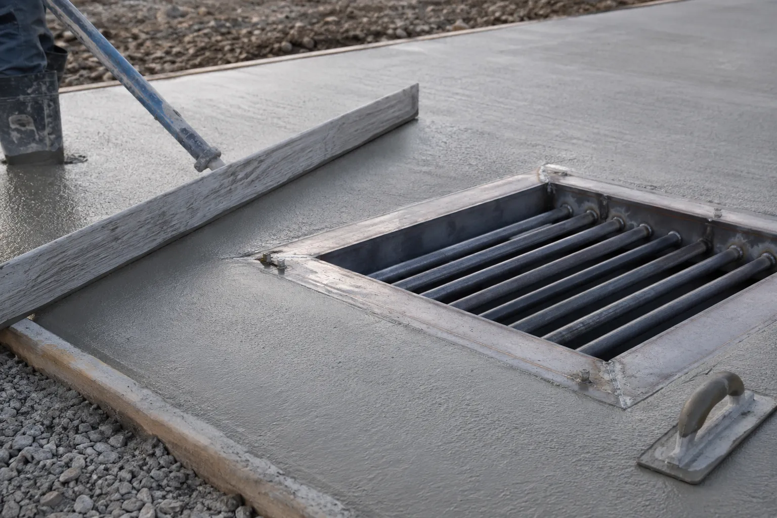 Concrete Pads in Maple being fabricated and installed by The Grate Guys