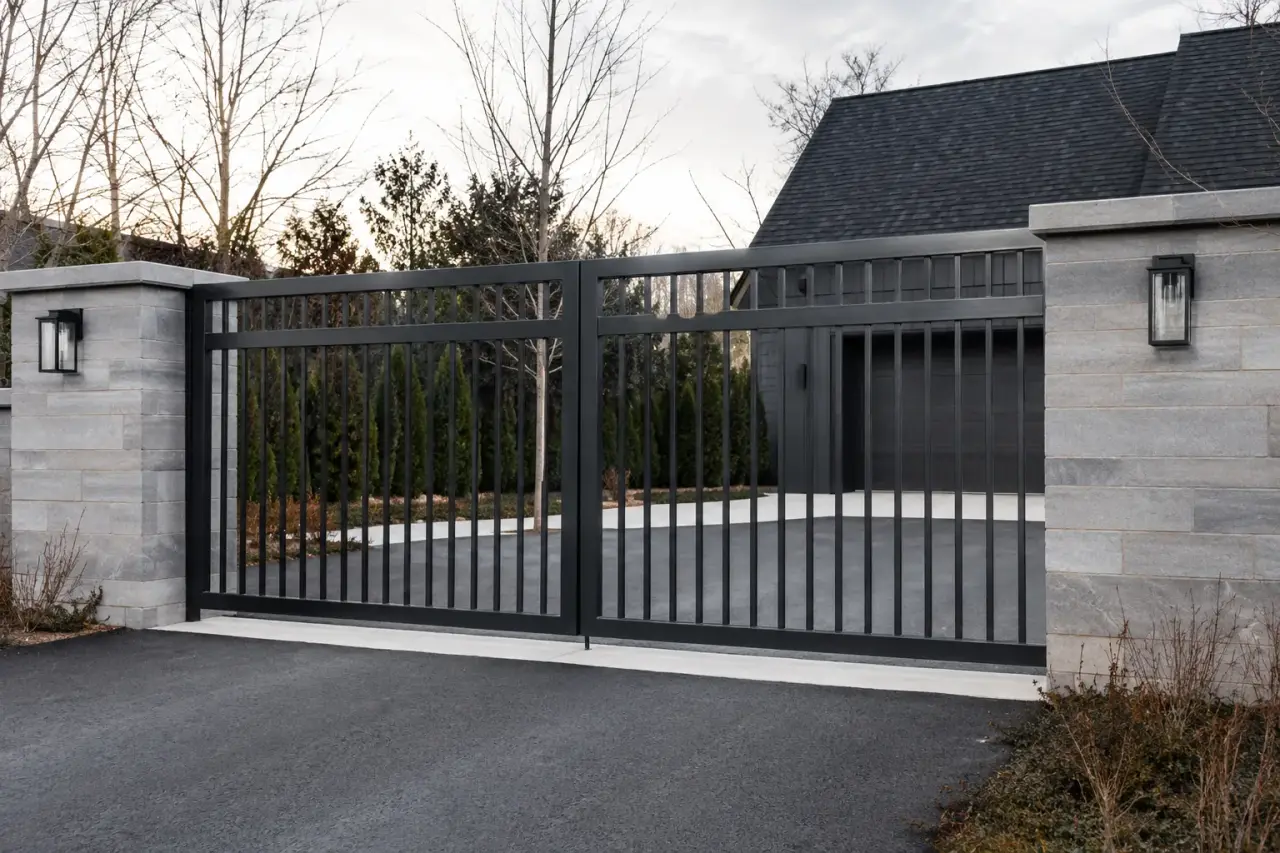 Completed Driveway Gates installation by The Grate Guys
