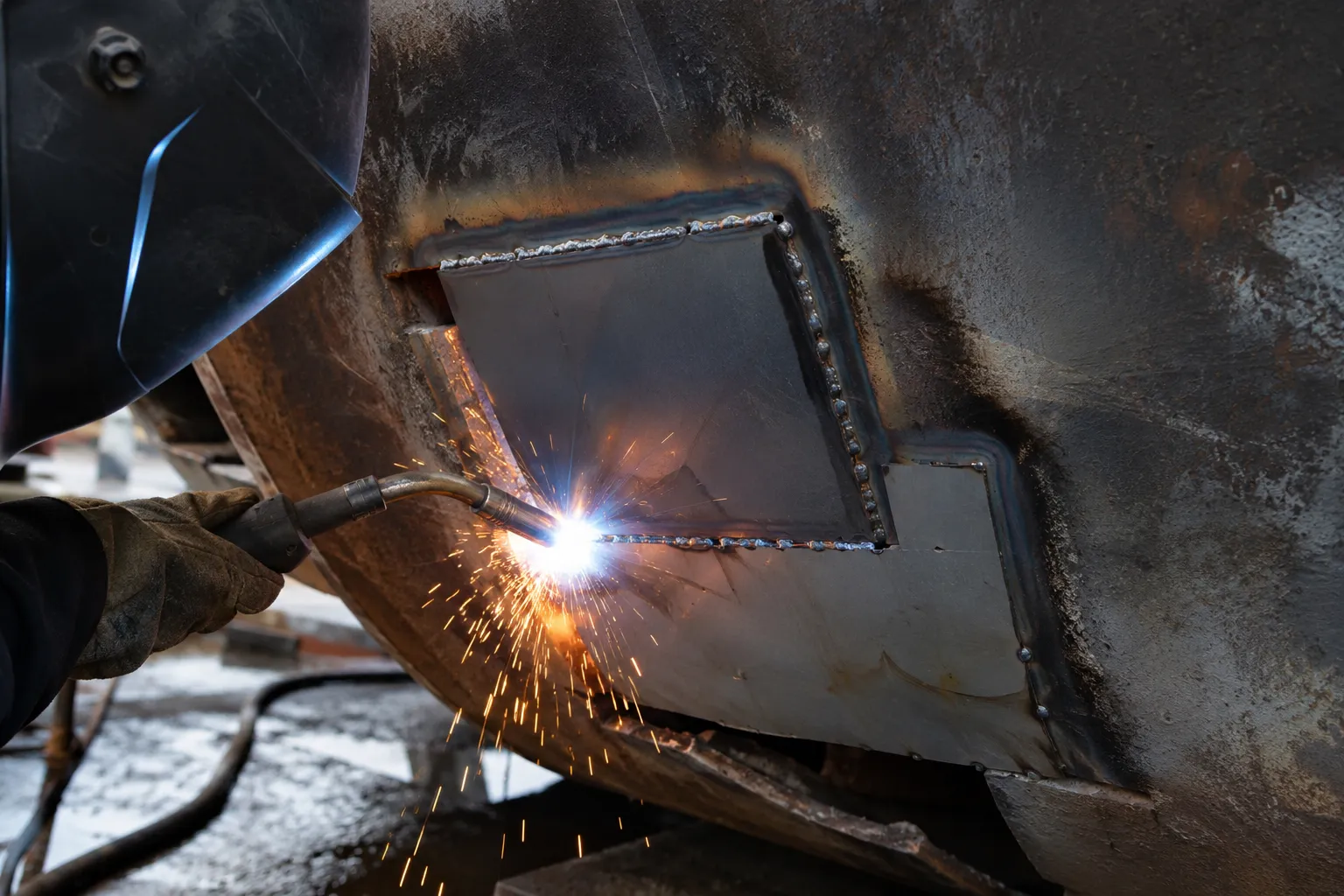 Emergency Metal Repair in Maple being fabricated and installed by The Grate Guys