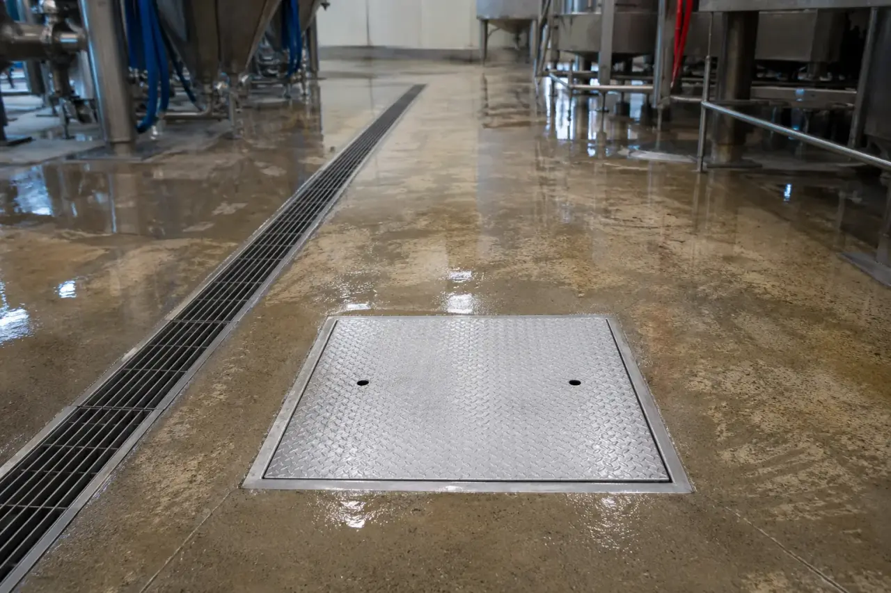 Completed Food Grade Drain Covers installation by The Grate Guys