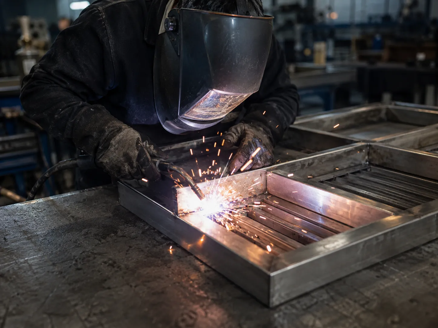 Food Grade Drain Covers in Maple being fabricated and installed by The Grate Guys