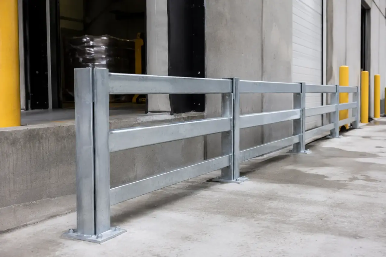 Completed Forklift Protection Barriers installation by The Grate Guys