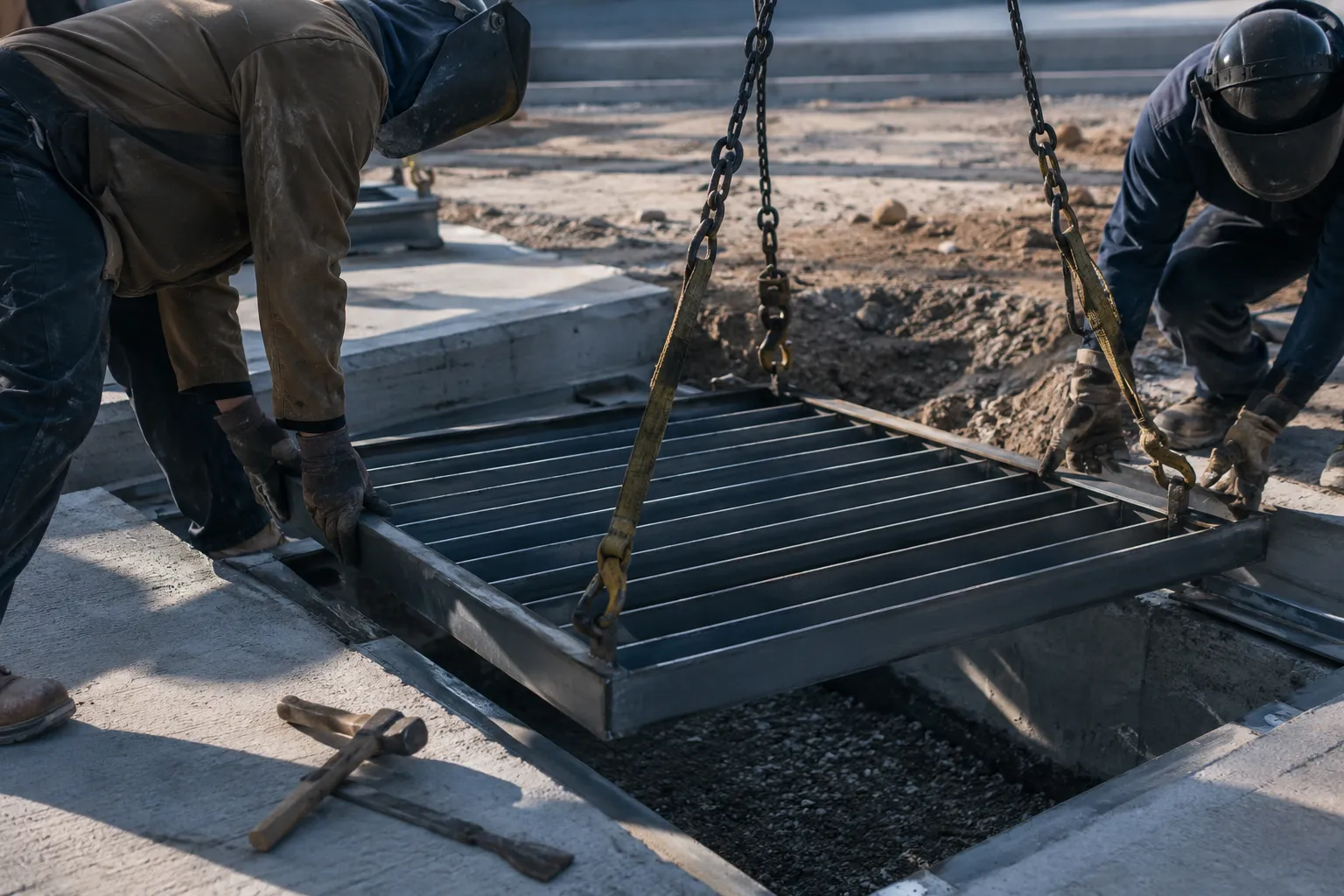 French Drain Installation in Maple, Ontario — fabricated and installed by The Grate Guys