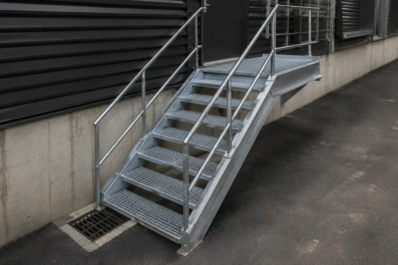 Completed Grating Stair Treads installation by The Grate Guys