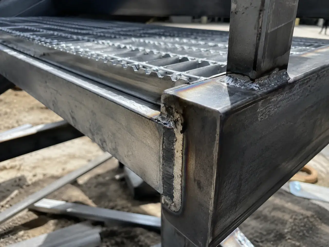 Grating Stair Treads being fabricated and installed by The Grate Guys