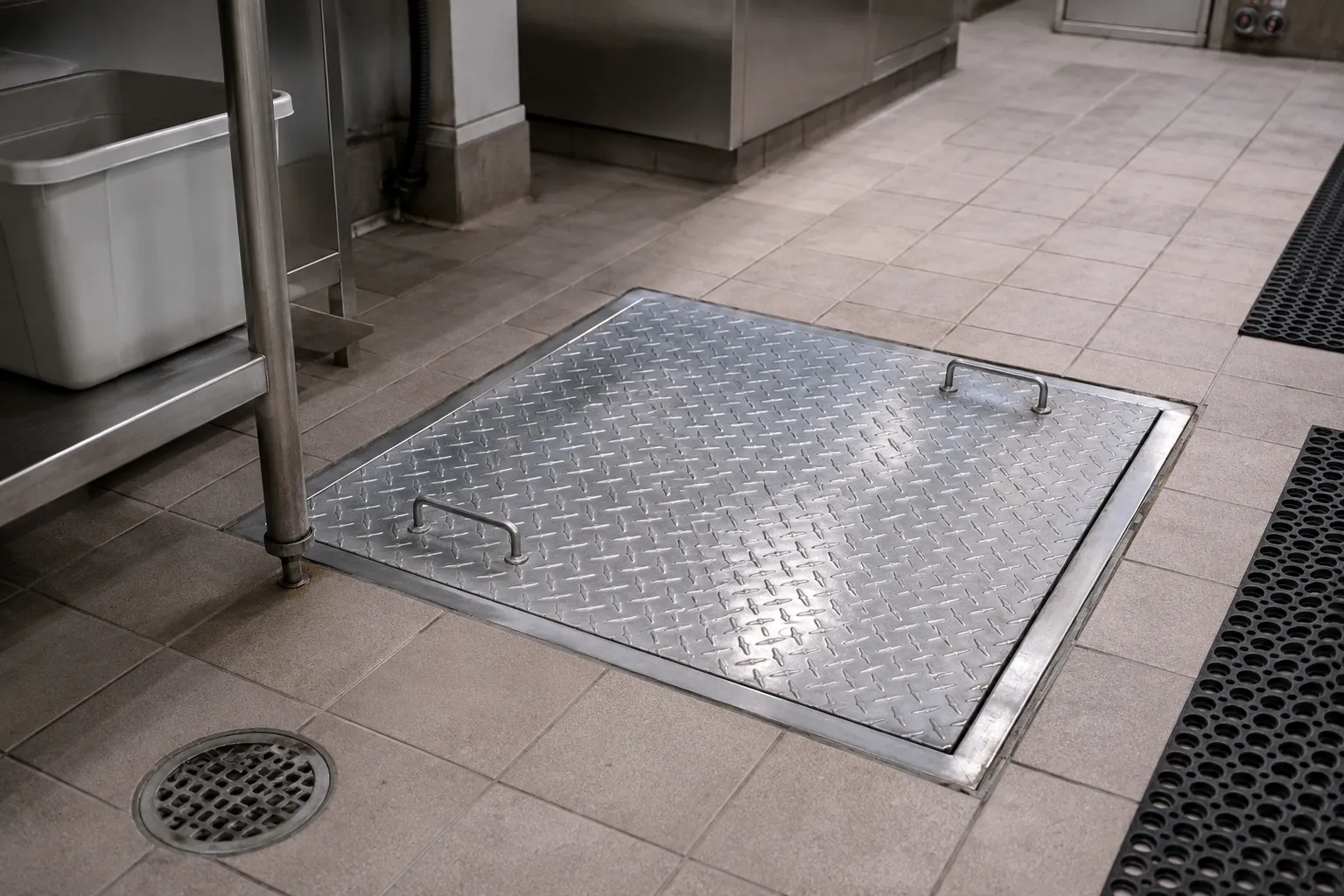 Completed Grease Trap Covers installation in Maple by The Grate Guys