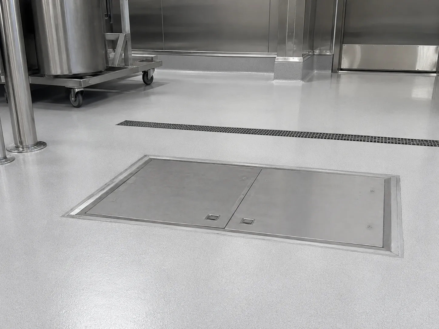 Completed Hygienic Access Covers installation in Maple by The Grate Guys