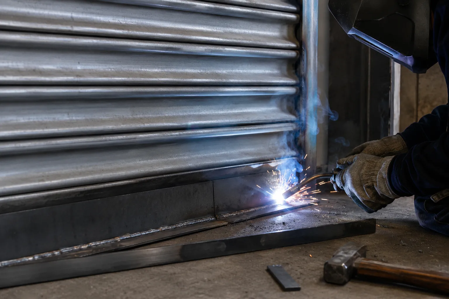 Industrial Door Repair in Markham being fabricated and installed by The Grate Guys