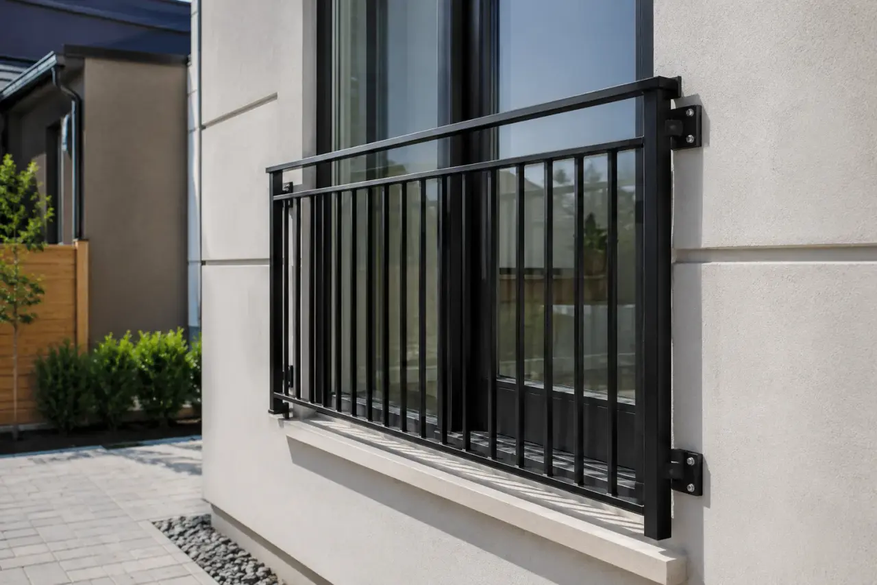 Completed Juliet Balcony Railings installation by The Grate Guys