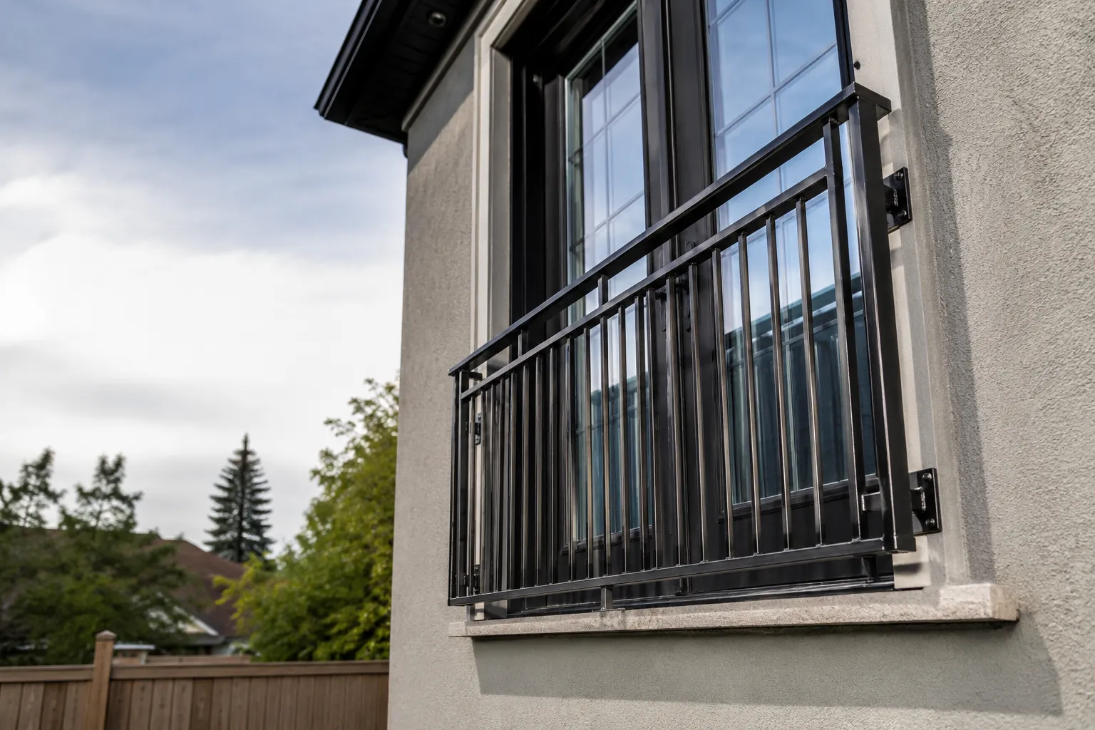 Juliet Balcony Railings in Maple, Ontario — fabricated and installed by The Grate Guys