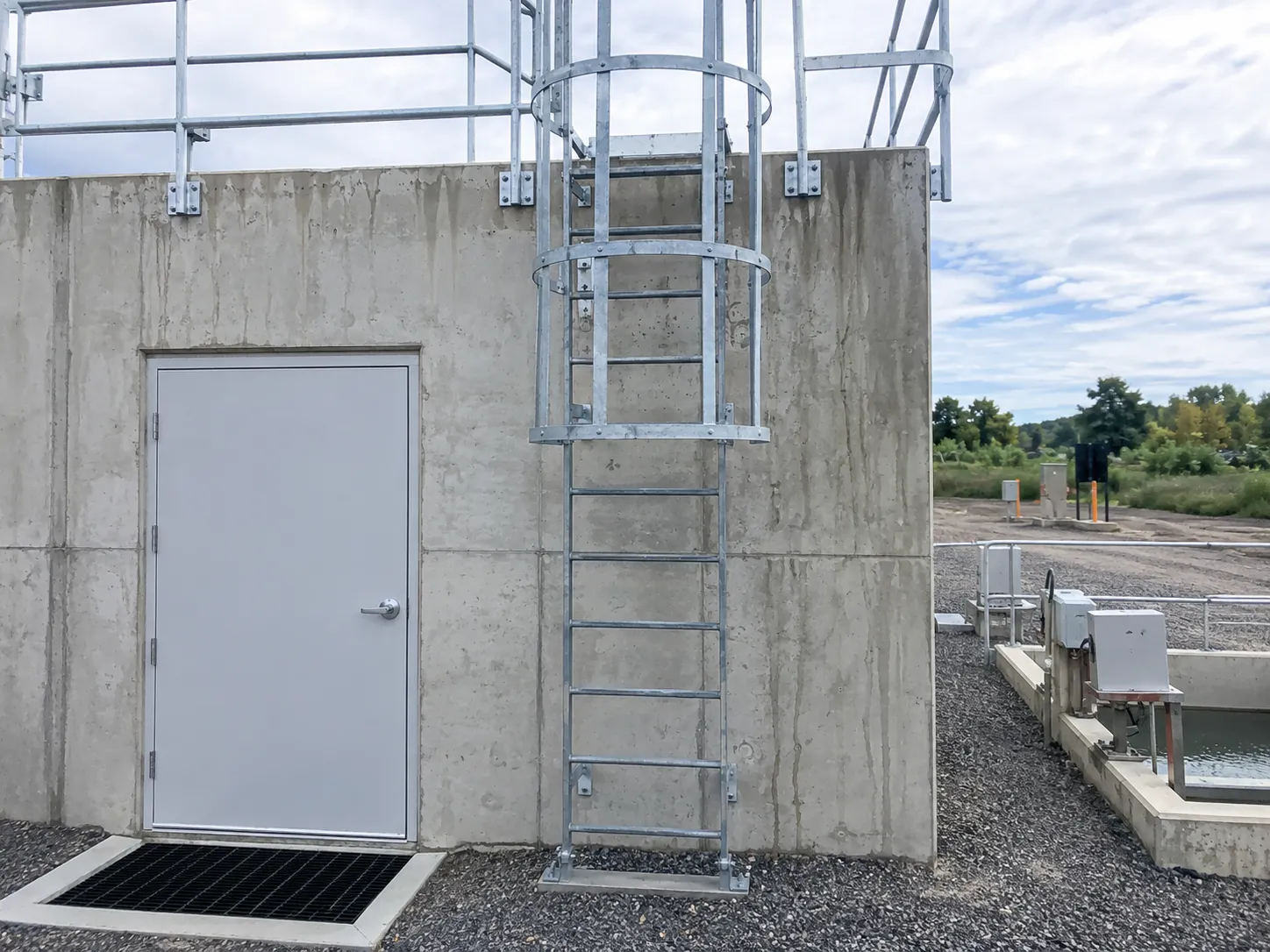 Completed Ladder Cages installation in Maple by The Grate Guys