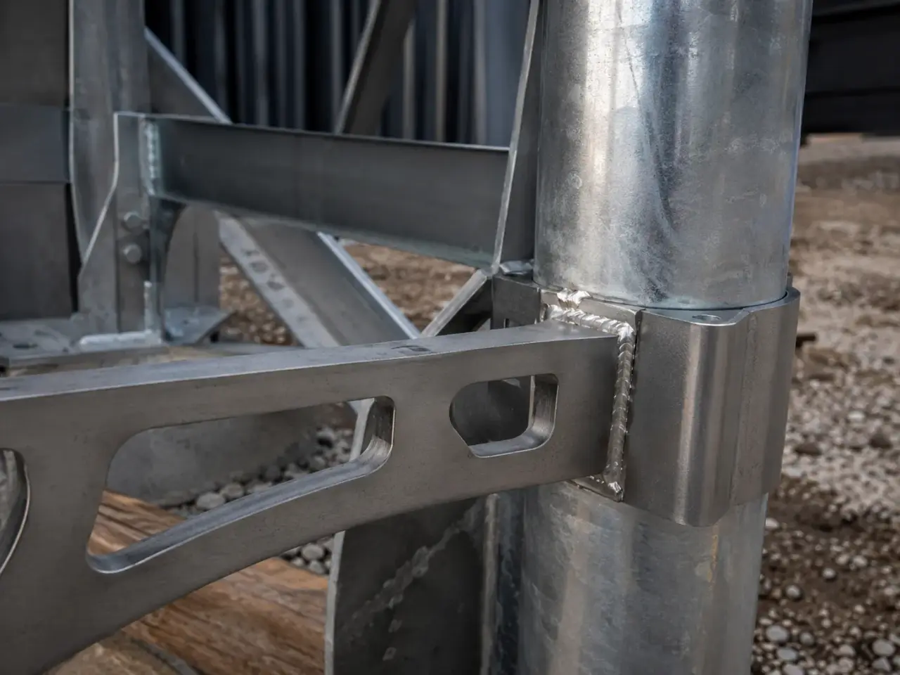 Ladder Cages being fabricated and installed by The Grate Guys