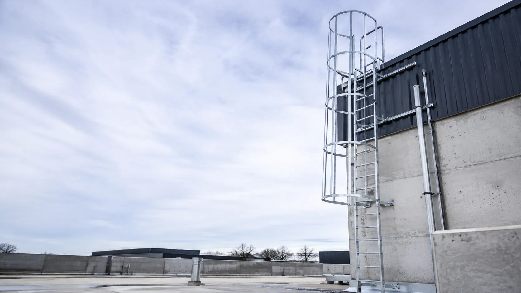 Ladder Cages in Maple, Ontario — fabricated and installed by The Grate Guys