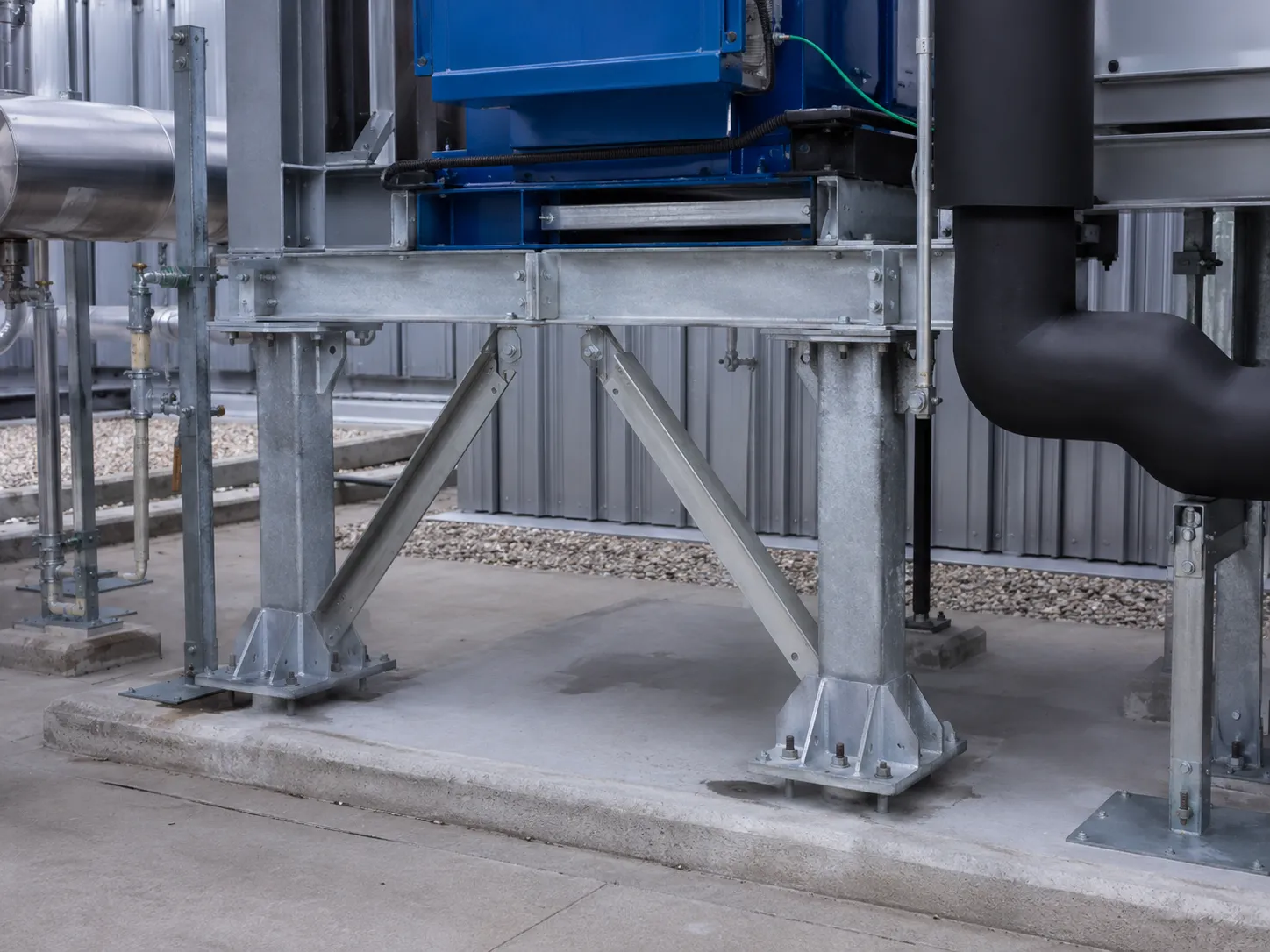 Mechanical Equipment Supports in Ancaster being fabricated and installed by The Grate Guys