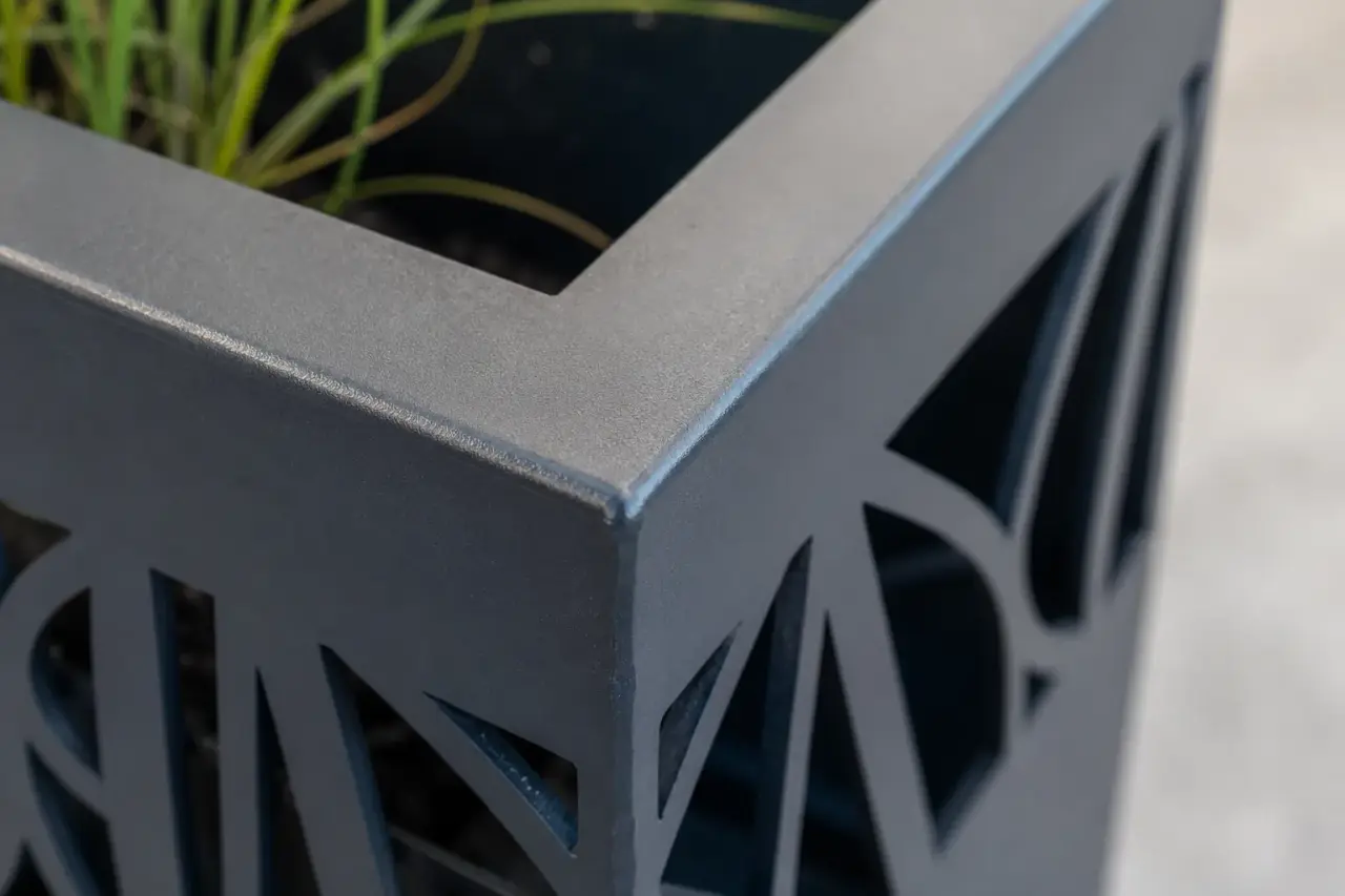 Metal Planters being fabricated and installed by The Grate Guys