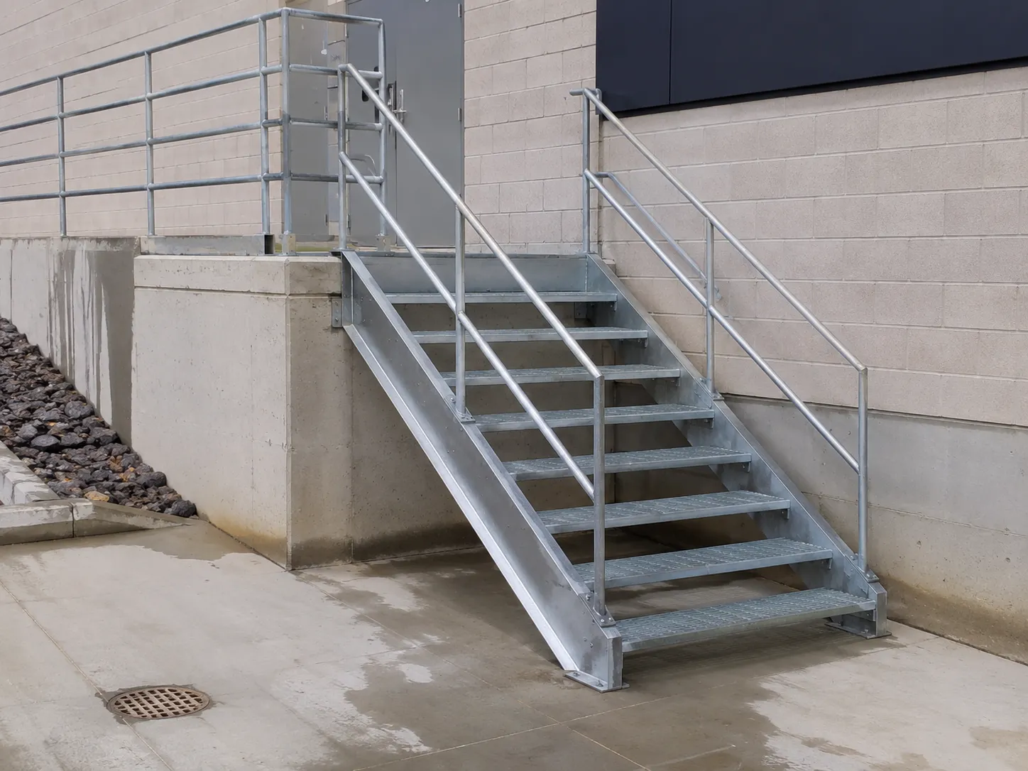 Completed Metal Stairs installation in Maple by The Grate Guys