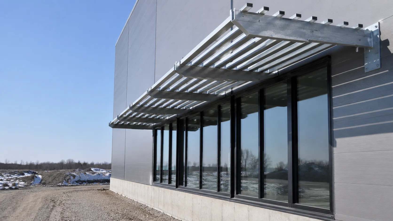 Metal Sunshades in Maple, Ontario — fabricated and installed by The Grate Guys