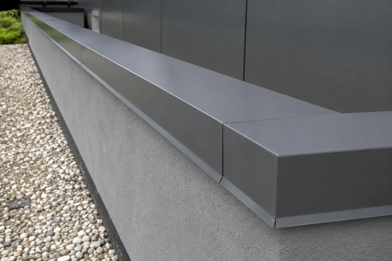Completed Parapet Coping installation by The Grate Guys