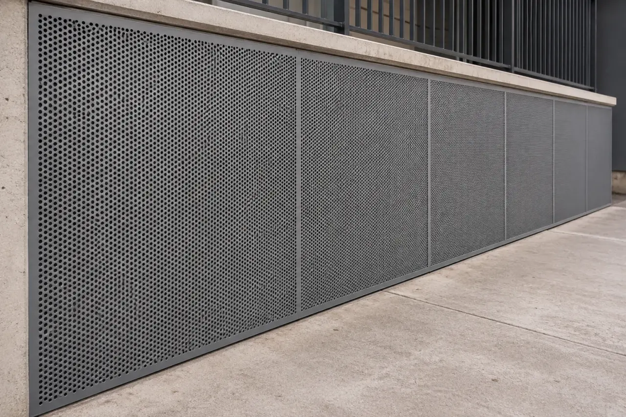 Completed Perforated Metal Panels installation by The Grate Guys