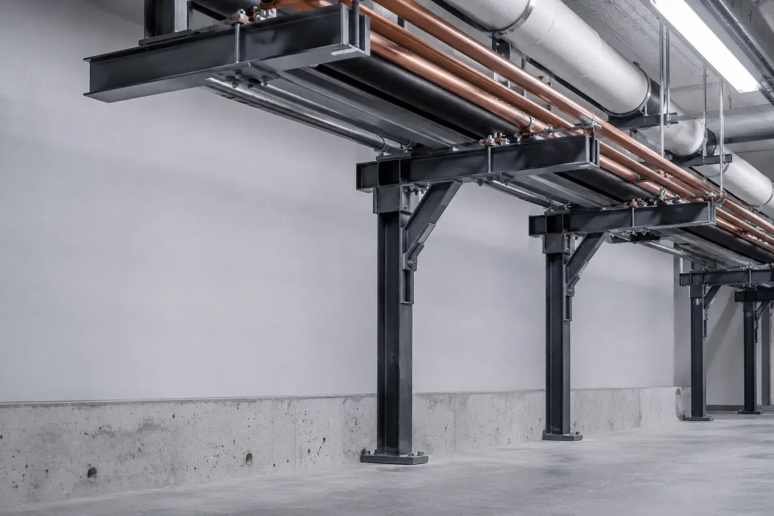 Pipe Supports and Hangers in Ajax, Ontario, fabricated and installed by The Grate Guys