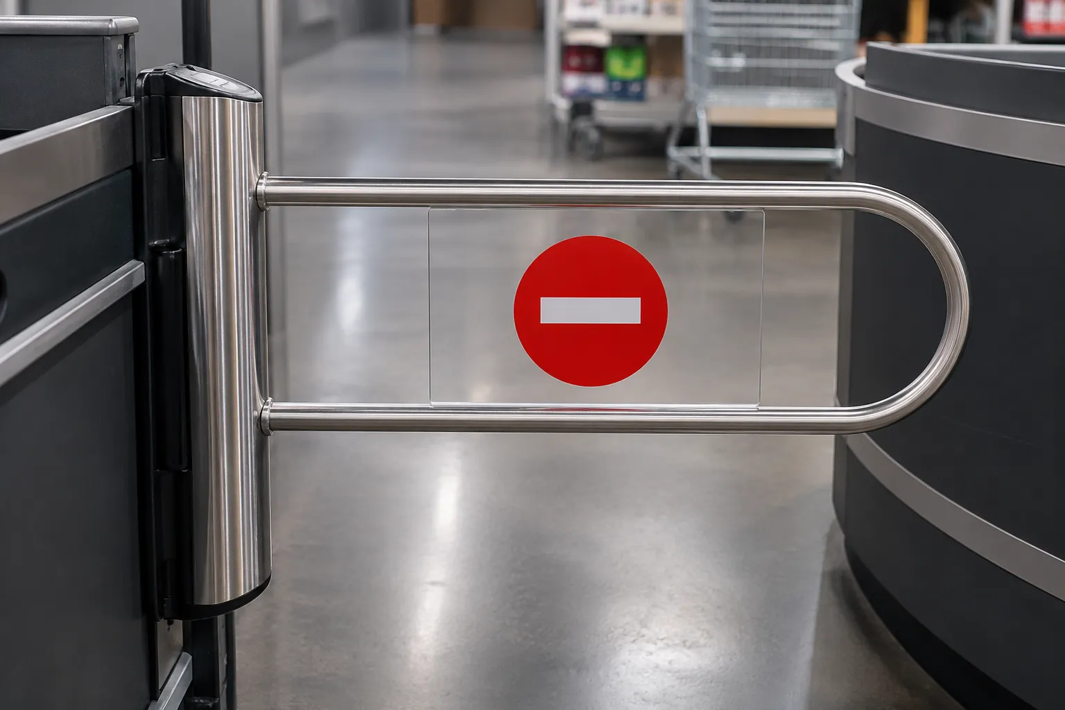 Completed Protective Checkout Barriers installation in Maple by The Grate Guys