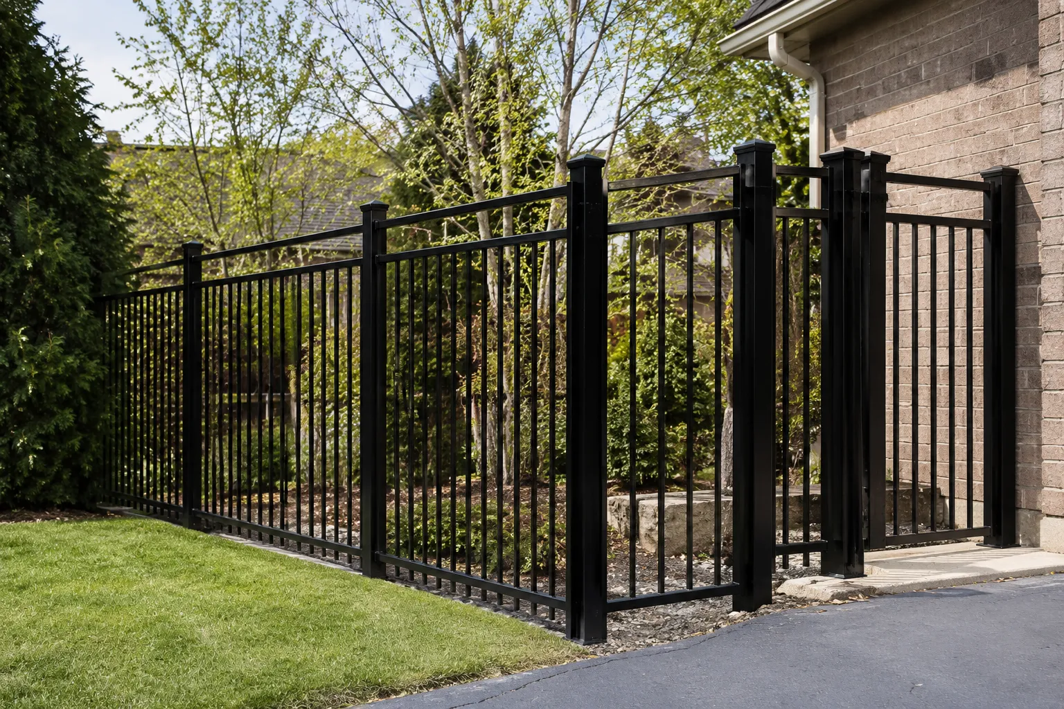 Completed Residential Metal Fencing installation in Maple by The Grate Guys
