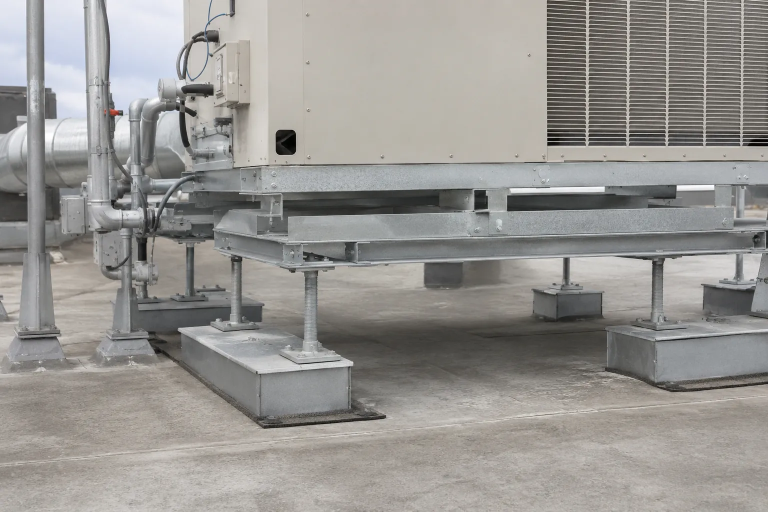Rtu Supports in Ancaster being fabricated and installed by The Grate Guys
