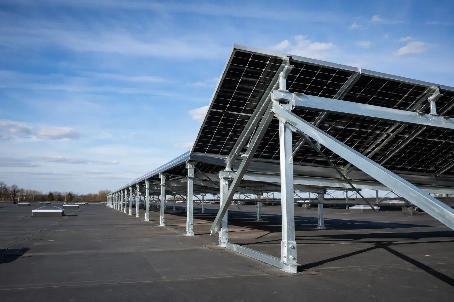 Solar Mounting Structures in Bradford, Ontario, fabricated and installed by The Grate Guys