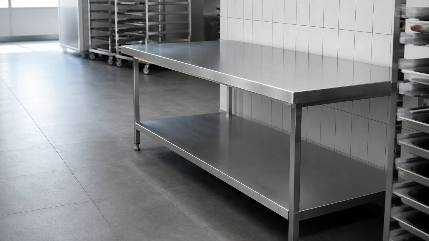 Stainless Steel Tables in Maple, Ontario — fabricated and installed by The Grate Guys