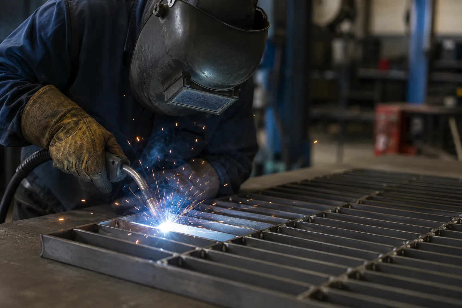 Steel Bar Grating in Maple being fabricated and installed by The Grate Guys