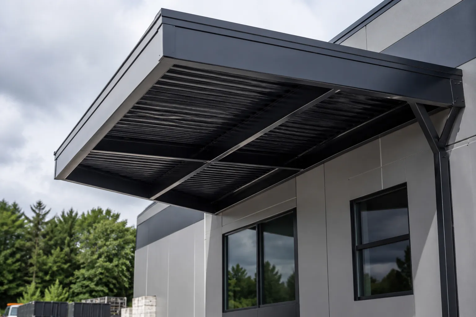 Completed Steel Canopies installation in Ancaster by The Grate Guys