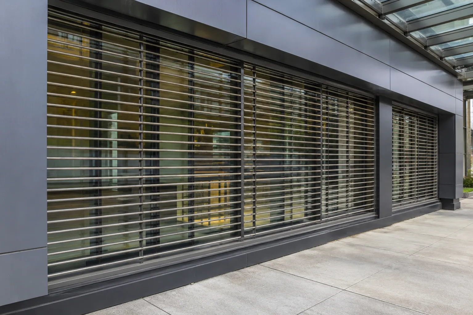 Completed Storefront Security Grilles installation in Georgetown by The Grate Guys