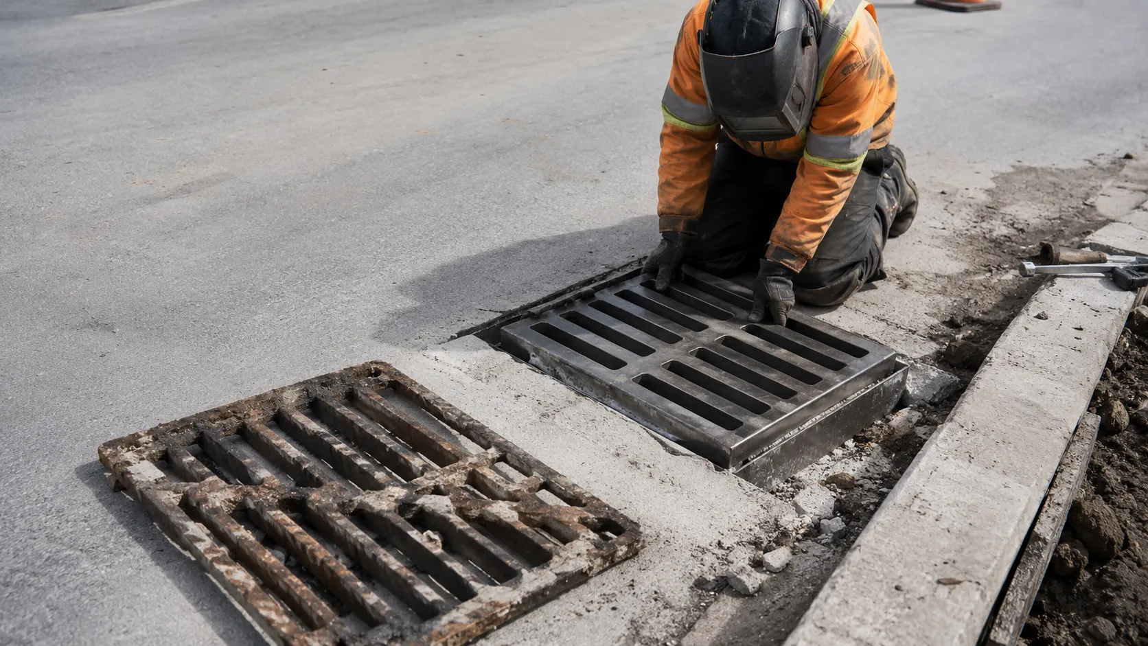 Storm Sewer Repair in Maple, Ontario — fabricated and installed by The Grate Guys