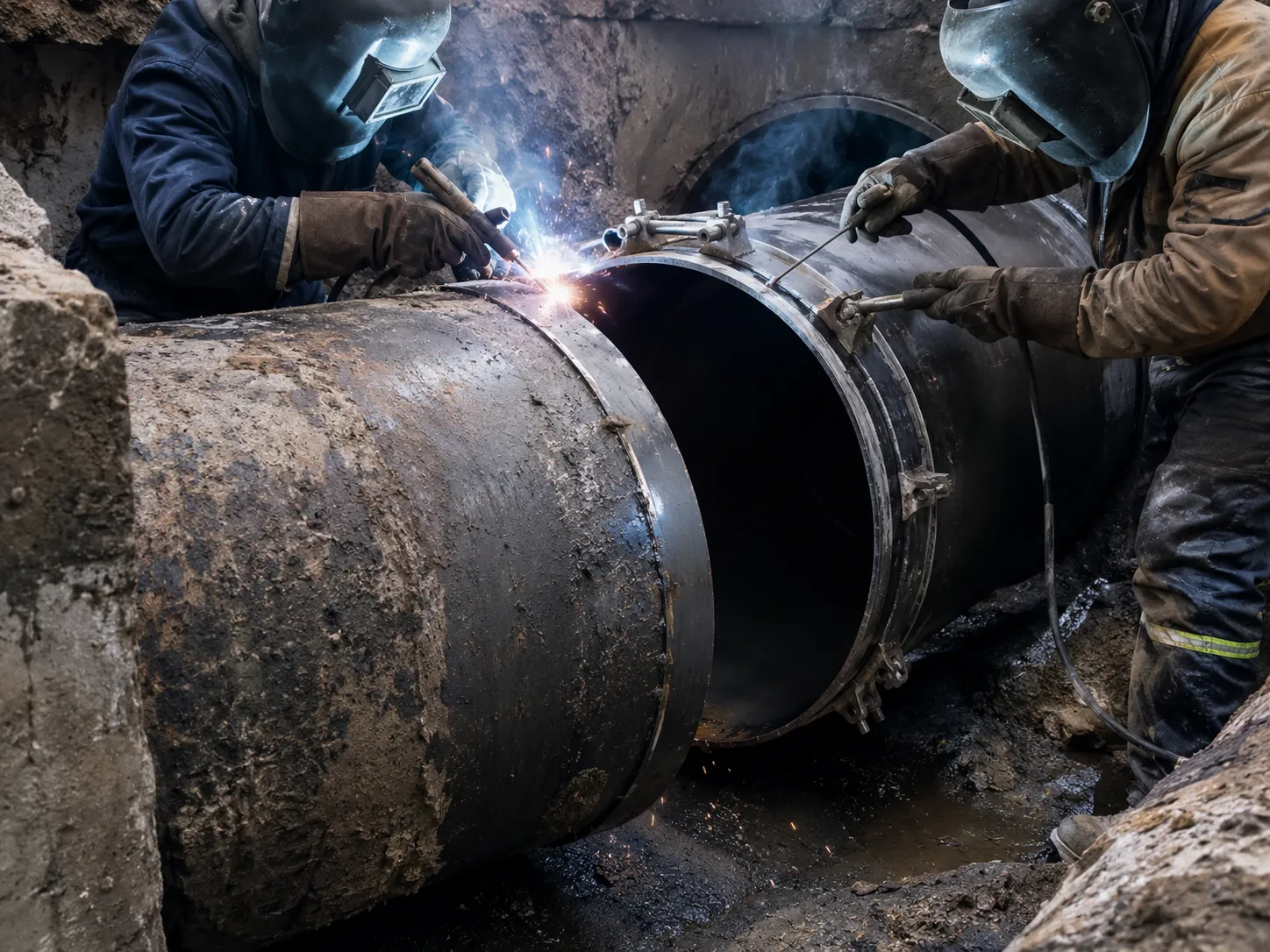 Storm Sewer Repair in Maple being fabricated and installed by The Grate Guys