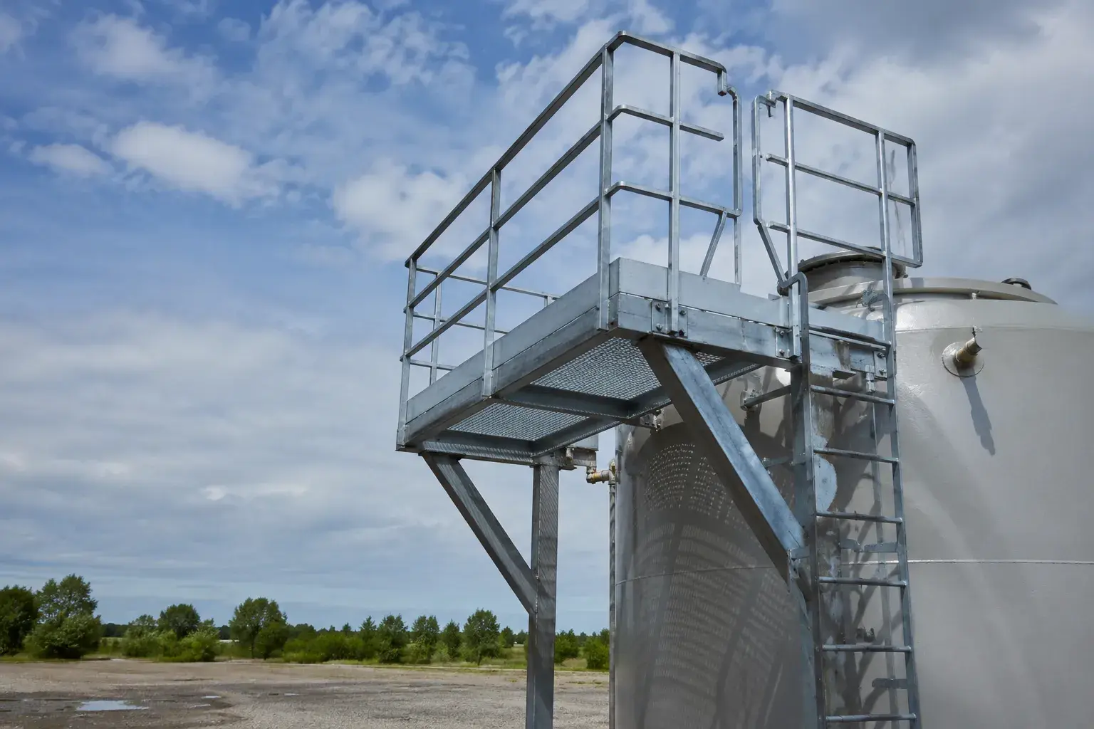 Tank Access Platforms in Ajax, Ontario, fabricated and installed by The Grate Guys