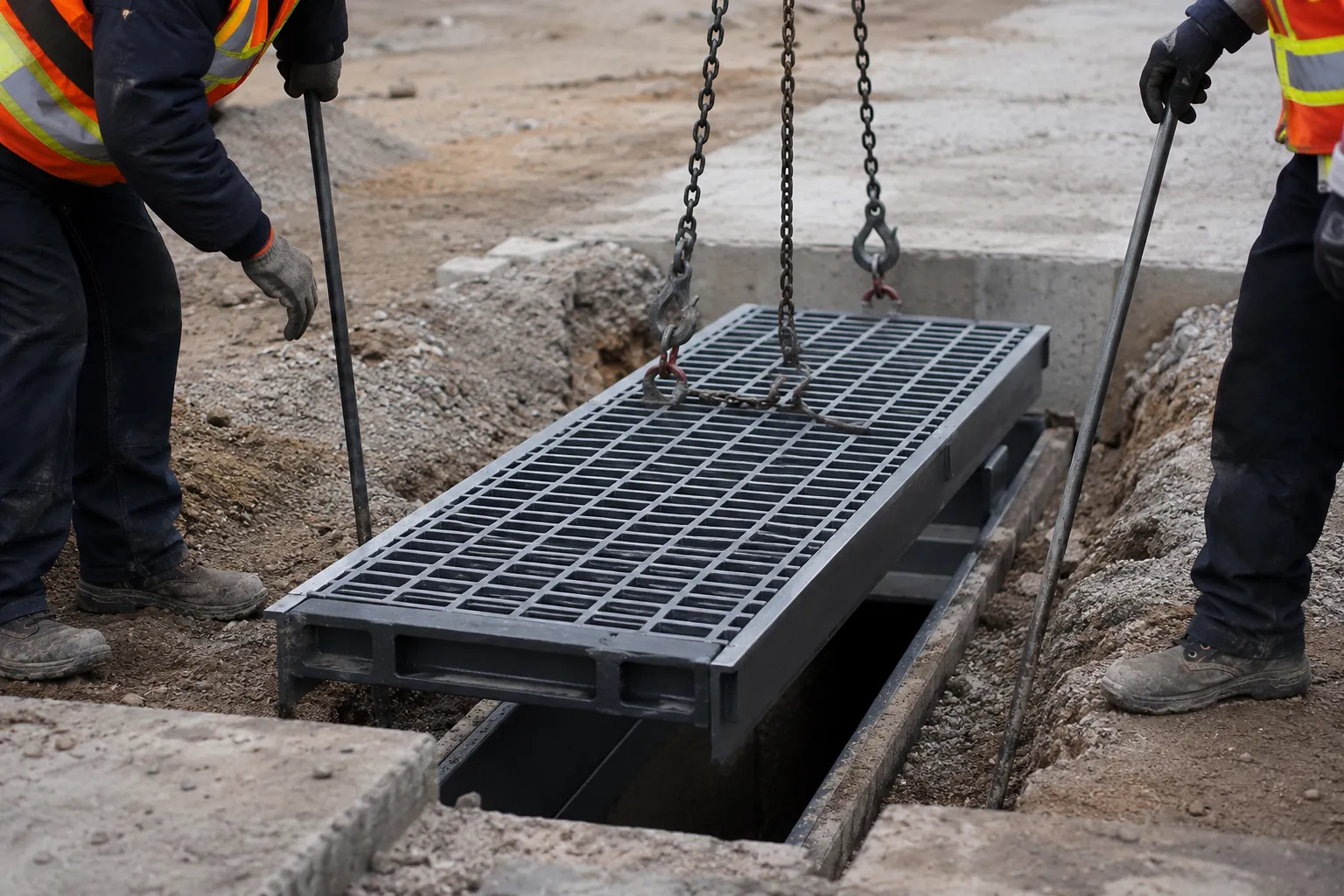 Trench Drain Installation in Maple, Ontario — fabricated and installed by The Grate Guys