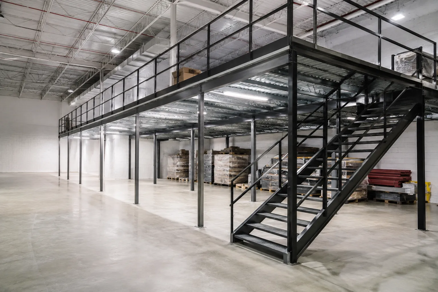 Warehouse Mezzanines in Markham, Ontario — fabricated and installed by The Grate Guys