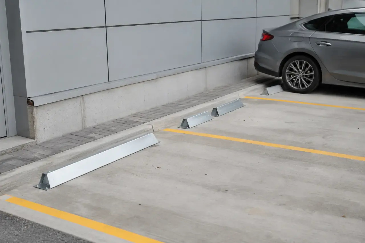 Completed Wheel Stops installation in Aurora by The Grate Guys